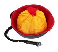 FOMIYES Copricapo Cosplay Cinese Trecce, Circonferenza 58-60 Cm | Cartone e Tessuto, Leggero e Portatile, per Festa o Performance, Colore Rosso