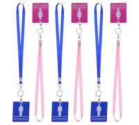 FOMIYES Cordini per Pass per Bagno con Porta Badge in Pvc, Set da 6 Pezzi Blu e Rosa, Cordino Multicolore Unisex per Aule e Uffici, Resistente All’umidità, Design Visibile per Gestioni