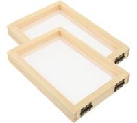 FOMIYES Cornice in Legno Fai da Te 2 Pezzi Schermo per la Fabbricazione della Carta Stampo Artigianale per Lavori di Carta per Kit per Attività Manuali e Progetto Educativo Ambientale