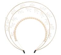 FOMIYES da regina in perle finte: fascia per in metallo con motivo a raggi di sole della dea del sole - per costume di Halloween per donna - Accessorio per da sposa