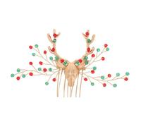 FOMIYES Fermaglio per Capelli Corna di Renna Forcine Natalizie per Ragazze e Donne Cerchietto Cristalli Finti Accessori per Capelli da Festa Design Tema Inverno