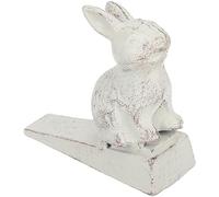 FOMIYES Fermaporta a Cuneo in Ghisa Bianca Vintage Allarme Antiscivolo a Forma di Coniglio, Blocco Fermaporta di Sicurezza per Protezione e Impedire Danni da Chiusura Improvvisa, per