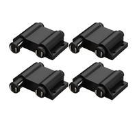 FOMIYES Fermaporta Magnetico a Doppia Testa per Mobili, Chiusura a Scatto in Plastica Nera, Set da 4 Pezzi per Ante di Armadi e Cassetti, Adatto per Porte in Vetro e Legno, Accessorio