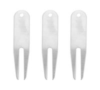 FOMIYES Forchette da Golf Divot in Acciaio Inox 304, Set 3 Pezzi per Riparazione Prato Verde, Mini Strumenti Portatili per Accessori Golf da Campo