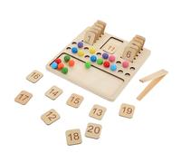 FOMIYES Giocattoli Cognitivi in Legno Massello Perline Numerate e Clip Fissaperline per Ragazzo Ragazza, Ausili Didattici per Gioco Educativo e Apprendimento Numerico, Set Puzzle