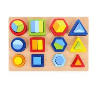 FOMIYES Giocattolo Educativo in Legno di Abbinamento Geometrico, Puzzle Cognitivo Forme e Colori, Gioco Montessori per Sviluppo Intellettuale e Divertimento Infantile
