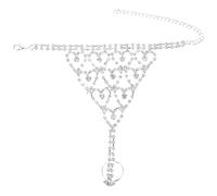 FOMIYES Imbracatura per Le Mani con Strass, Catena per Le Mani in Argento per Le Donne, per Matrimoni, Spose, Balli di Fine Anno