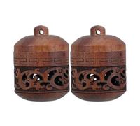 FOMIYES Lanterna in Legno Intagliato Fai da Te, Ciondolo Diffusore Aromatico Portatile Contenitore per Perle Profumate, Set 2 Pezzi Compatto per Aromaterapia e Decorazione Regalo