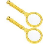 FOMIYES Lente D’ingrandimento 10x in Vetro Manico Dorato, Set 2 Pezzi per Gioiellieri, Valutazione Gemme e Riparazione Orologi, Strumento Professionale per Hobby e Artigianato Dettagliato