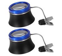 FOMIYES Lente D'ingrandimento a Clip 20x per Riparazione Orologi e Gioielli, Set 2 Pezzi in Metallo Supporto Stabile, Strumento Professionale per Ispezione Monete e Lavori di