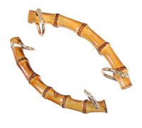 FOMIYES Manici per Borse Fai da Te in bambù 2 Pezzi, Accessori di Ricambio Vintage, Maniglie Leggere e Resistenti per Creazione Borse Artigianali, Colore Oro Chiaro e Oro Antico,