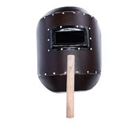 FOMIYES Maschera da Saldatura Manuale Rossa in Acciaio e Legno | Antiscoria, Ignifuga, Materiale ad Alta Resistenza, Blocca Scintille e Protegge Durante Lavori Intensi