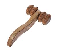 FOMIYES Massaggiatore in Legno Per Tutto Corpo Doppia Ruota, Bastone Da Massaggio Manuale Leggero e Portatile Per Rilassamento Muscolare e Allungamento Spinale, Uso Domestico e Da Viaggio