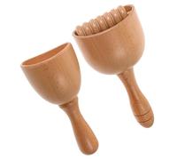 FOMIYES Massaggiatore Portatile a Tazza in Legno 2 Pezzi Set Rullo per Massaggio Schiena, Strumento per Stretching Muscolare e Miglioramento Circolazione per Uso Domestico, Ufficio