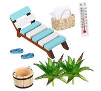 FOMIYES Mini Da Spiaggia Poltrona Reclinabile Miniatura Arredamento Casa Bambole Accessori Miniatura Decorazioni Micro Paesaggio Spiaggia Mini Oggetti Micro Estiva