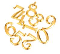 FOMIYES Numeri Civici Autoadesivi 3d in Abs Galvanizzato Oro 7 Cm, Targhe per Porte D'ingresso Resistenti allo Sbiadimento, Set da 10 Pezzi per Appartamenti, Hotel e Uffici, Facile