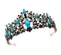 FOMIYES Nuziale Corone Delicate Per Le Donne Tiara Essere Rosa Diadema Della Sposa Nuziale Croona Di Principessa Nozze Addio Nubilato Ballo Studentesco Sky-blue Strass