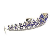 FOMIYES nuziale sposa nuziale matrimonio per la sposa mancare la sposa sarà la tiara corone da principessa per ragazze corone per il matrimonio di strass da donna lega Blu