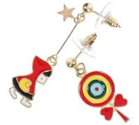 FOMIYES Orecchini Asimmetrici Natalizi da Donna a Forma di Caramella Leggeri e Delicati sulla Pelle Gioielli Pendenti per Feste Compleanni e Occasioni Speciali