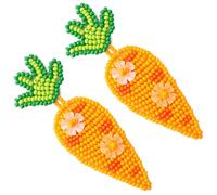 FOMIYES Orecchini Donna a Forma di Carota in Perline Arancioni, Stile Unico e Semplice, per Regali di Pasqua e Cerimonie
