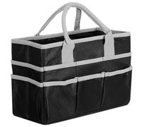 FOMIYES Organizer Borsa Nero in Oxford 600d con Scomparti e Tasche | Pochette Multiuso per Cosmetici e Pennelli, Design Chic per Donne e Studentesse, Uso Quotidiano