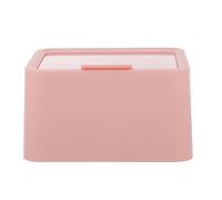 FOMIYES Organizer per Trucco Doppio Strato Coperchio Rosa, Dispenser per Dischetti di Cotone e Contenitore per Forcine, Compatto per Bagno e Spazio da Toeletta Igienico