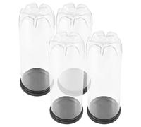 FOMIYES Organizer Portatile per Palline Tennis 4 Pezzi in PVC Trasparente Chiusura a Vite Bottiglia Resistente per Raccolta Palline Tennis e Baseball