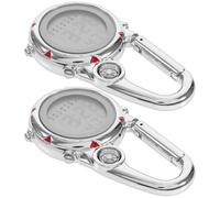 FOMIYES Orologio Moschettone da Esterno in Acciaio Inox 2 Pezzi Rosso | Clip-on, Display Time, Lega di Zinco e Vetro, Stile Cool ed Elegante, per Viaggio e Escursione