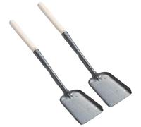 FOMIYES Pala per Cenere con Manico in Ferro Battuto Nero, Set da 2 Pale Piccole per Cenere e Carbone, Attrezzi da Interno per Pulizia Caminetti e Bracieri