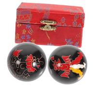 FOMIYES Palline Baoding Per Esercizi Manuali, Terapeutiche, 2 Pezzi, Design Drago Nero, Per Massaggi e Sollievo Per Anziani e Persone Di Mezza Età