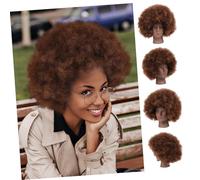 FOMIYES Parrucca Afro Riccia Sintetica per Donne Nere Capelli Corti Morbidi e Voluminosi Resistente al Calore Accessorio Versatile per Cosplay Halloween e Feste Tema