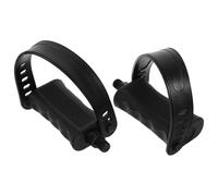 FOMIYES Pedali per Bicicletta con Cinghie Regolabili, PP Nero | Ricambio per Bici e Cyclette, Design Antiscivolo, Uso Indoor, Coppia, Accessorio per Allenamento