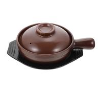 FOMIYES Pentola in Ceramica Artigianale da 17 Cm Manico Antiscivolo, Resistente Agli Acidi, per Stufati e Zuppe in Casa Riscaldamento Uniforme e Facile Pulizia, Set Vassoio Essenziale