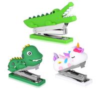 FOMIYES Pinzatrice Manuale Portatile 3 Pezzi a Forma di Cartone Animato, Cucitrice da Ufficio in Silicone e Acciaio Inox, Spillatrice Piccola per Scuola, Casa e Viaggio, Decorativa