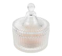 FOMIYES Piumino da Cipria in Velluto con Nastro Floreale, Applicatore Morbido per Cipria Libera e Fissante, Contenitore in Vetro Trasparente, Set per Trucco Viso e Corpo, Accessorio