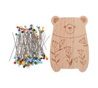 FOMIYES Porta Aghi Magnetico in Legno a Forma di Orso con Posizionamento Preciso e Compatto, Organizer per Accessori per Punto Croce e Cucito per Ricamo e Trapuntatura Colore Casuale