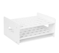 FOMIYES Porta Forbici in Legno da Tavolo 35 Fori e Supporto Porta Provette, per Studenti e Attività Artistiche Scolastiche