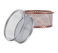 FOMIYES Porta Graffette in Rete 2 Pezzi Supporti per Piccole Cose da Scrivania Set Contenitori in Metallo per Ufficio Casa Scuola Organizzatore Accessori Cancelleria Rosa Oro e Argento