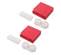 FOMIYES Porta Lenti Contatto Doppio Scomparto Custodia per Lenti Contatto Finestra Trasparente Kit Portatile per Viaggi e Uso Quotidiano