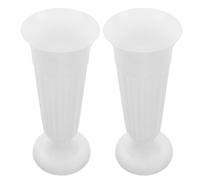 FOMIYES Portafiori Cimitero in Plastica Bianca Resistente alle Intemperie, Vaso da Tomba Robusto 2 Pezzi per Fiori Decorativi in Cimitero e Sepolcri