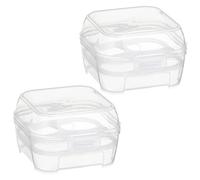 FOMIYES Portauova Trasparente 2 Pezzi con 4 Scomparti Antigoccia in Plastica Resistente per Campeggio Escursionismo e Uso Esterno, Contenitore Porta-uova Leggero e Portatile per Viaggi