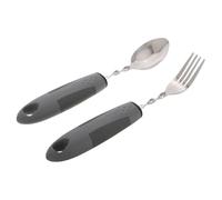 FOMIYES Posate Adattabili Per Disabili Cucchiai Anti-tremore Forchette Manico Rinforzato Utensili Per Anziani Realizzati in Acciaio Resistente