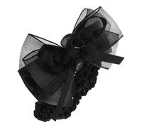 FOMIYES Rete per Capelli Fiocco Fermaglio e Scaldacollo Accessori per Capelli per Hostess Personale di Hotel Impiegati Nero Elegante e Resistente