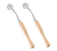 FOMIYES Ruota Dentata Manico in Legno Set da 2 Pezzi Rotella di Scansione Linea per Cucito su Misura e Punto Croce Strumento Artigianale per Tracciatura e Cucitura Manuale