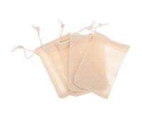 FOMIYES Sacchetti Portasapone in Sisal Naturale Esfoliante 5 Pezzi Con Coulisse Rete Schiumogena Per Bagno Doccia e Viaggio Beige Piccolo