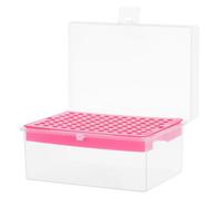 FOMIYES Scatola di Immagazzinaggio per Pipette in Plastica con Coperchio Trasparente Porta Puntali da Laboratorio 96 Pozzetti Contenitore Compatto per Pipette e Piccoli Accessori per