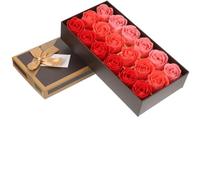 FOMIYES Scatola di Saponi a Forma di Fiore di Rosa Artificiale 18 Pezzi con Base Decorazione Profumata per Bagno e Soggiorno Regalo Floreale per Donne e Occasioni Speciali