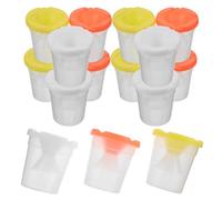 FOMIYES Set 15 Bicchieri per Vernice con Coperchio Anti-Rovesciamento in Plastica Trasparente Contenitori Riutilizzabili per Pittura per Lezioni D’Arte e Progetti Riutilizzabile