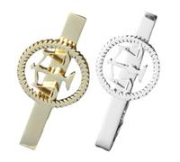 FOMIYES Set 2 Fermacravatte da Uomo in Acciaio Inossidabile a Forma di Bilancia, Clip Elegante Argento e Oro 5,5 Cm, Accessorio Formale per Avvocati, Giudici e Occasioni Business