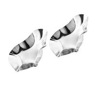 FOMIYES Set 2 Piatti per Ostriche in Acciaio Inossidabile, Vassoi di Condimento Riutilizzabili Impugnatura Ergonomica, Resistenti alle Alte Temperature per Grigliate, Feste e Uso